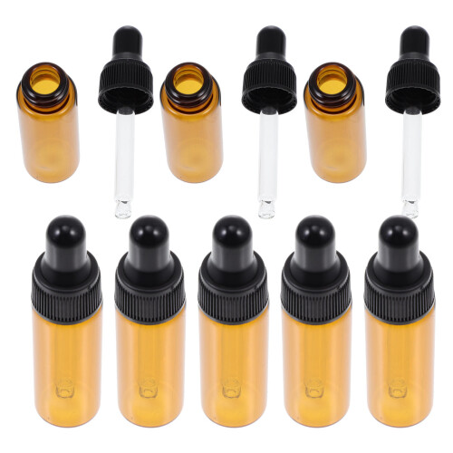 20Pcs Mini Black Glass Dropper Bottles for Essential Oil and Samples