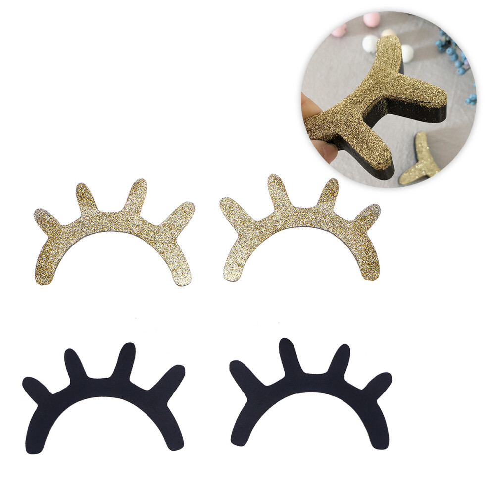 2 Pairs Wooden Sleepy Eyes Wall Decor With Glitter Eyelashes Totority