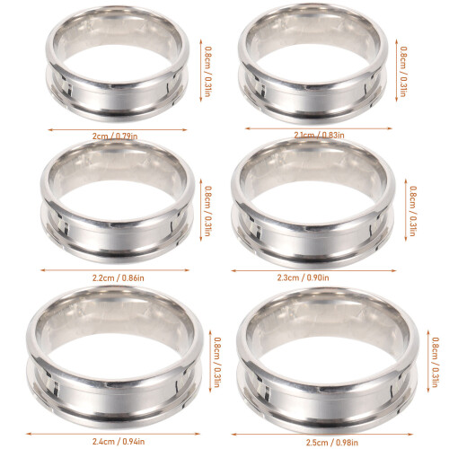 18Pcs Ringblank Mönstrade Ringar I Rostfritt 1