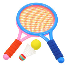 1Sats Badmintonracketset För Barn Med Bollar Plastik Färgglad Lek