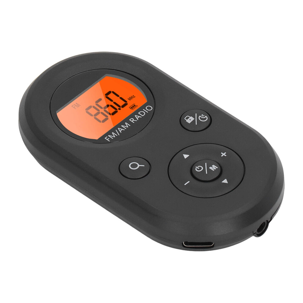 Mini Am Fm Radio With Backlight & Earphones 76‑108Mhz Fm Black 9361356928235