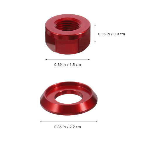 2St Röda Navmutter I Aluminium Legering Och Hållbar 1