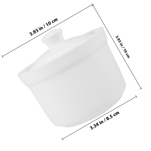 2St Ceramic Kastrull Suppbehållare Restaurang Dessertmugg Med Lock 1