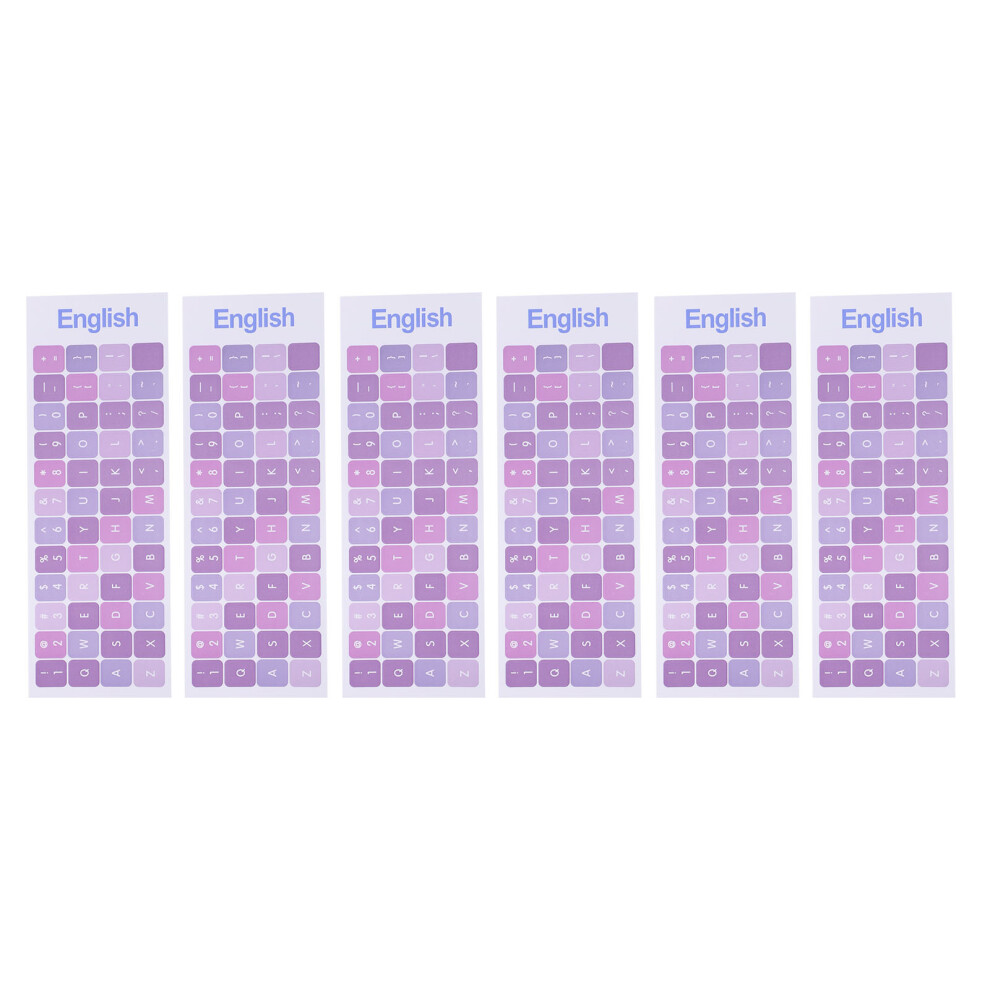 6Pcs English Keyboard Stickers Pvc Material For Laptop And Desktop Use 3082624545652