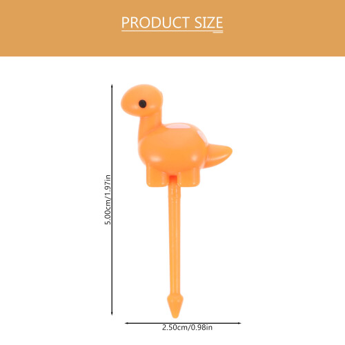 18Pcs Bildfruktpinnar Dinosauruspinnar Barnmatpinnar Slumpfärg 2