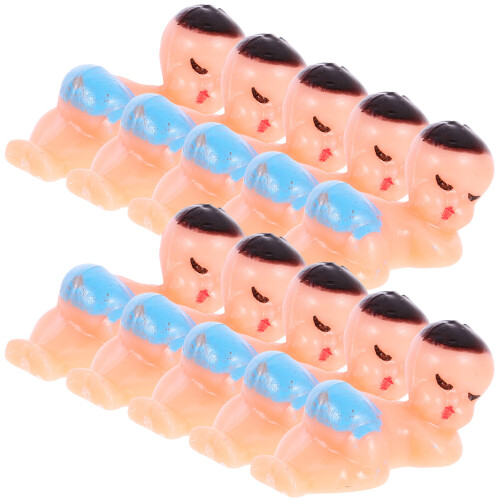 20Pcs Miniatyr Sovande Pyssel Hem Festdekoration Blå 1