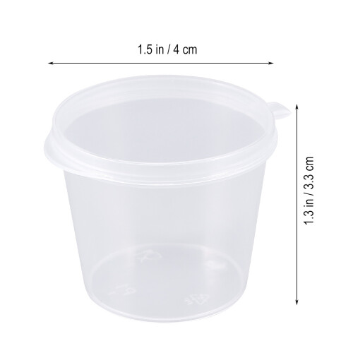 50St 25 Ml Engångs Plastportionsbehållare Med Lock 1