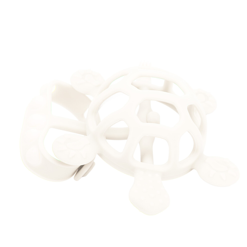 Cartoon Turtle Teething Toy - BPA Free Safe Silicone Beige Sensory Aid