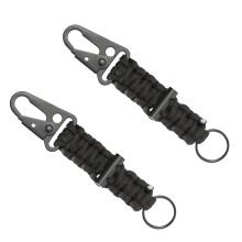 2Stk Geflochtener Paracord Schlüsselanhänger Mit Mehrzweck Karabiner