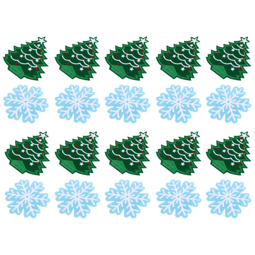 20Pcs Fin Polyester Plåster Jul Applikation -Vävda
