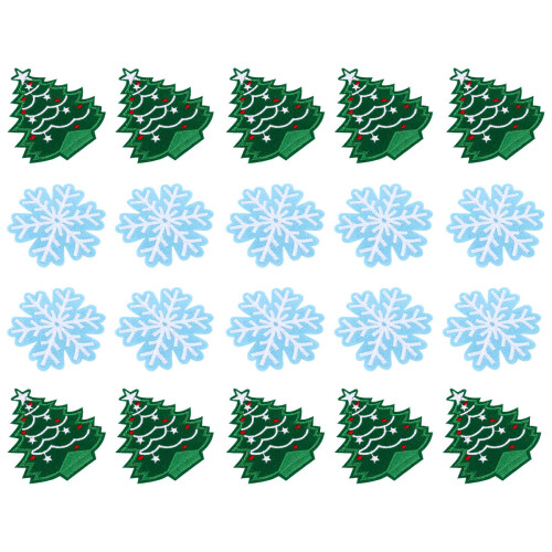 20Pcs Fin Polyester Plåster Jul Applikation -Vävda 2