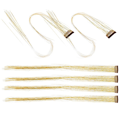 6Pcs Tinsel Hår Extensions Kit Clip In Glitter Feberhår