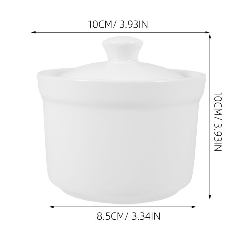 2St Ceramic Kastrull Suppbehållare Restaurang Dessertmugg Med Lock 2