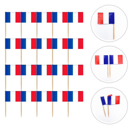 200Pcs Cocktail Toppings Fruktpinnar Engångs Matflaggor 2