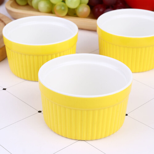 5St Ceramic Bakskålar I Keramik Gul För Kök 2