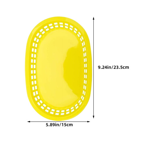 12St Hållbar Plastfruktkorg Oval Gul Perfekt För Snacks 2