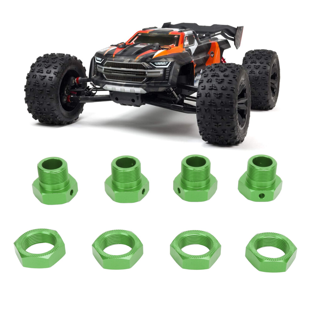 4Pcs Rc Wheel Hex Hub Adapters 24Mm Aluminium Alloy For 1/5 Rc Car Green 9361356937855