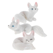 6Stk Weiß Resin Fuchs Figuren Für Feengarten Mooslandschaft Und