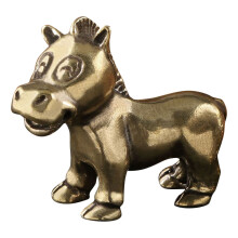 5Stk Vintage Messing Pferde Ornament Kleine Goldene Figurine
