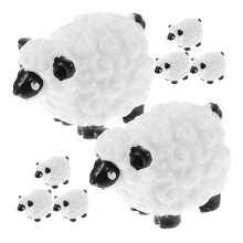 24Stk Kleine Schaf Figuren Resin Weiß Mini Tier Deko Für