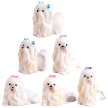 24Stk Weiße Resin Hund Miniaturen Realistische Deko Figuren Für Garten