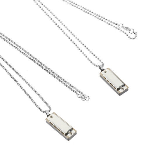 2St Mini Munspel Halsband Med Silverfärgad För Barnpresent