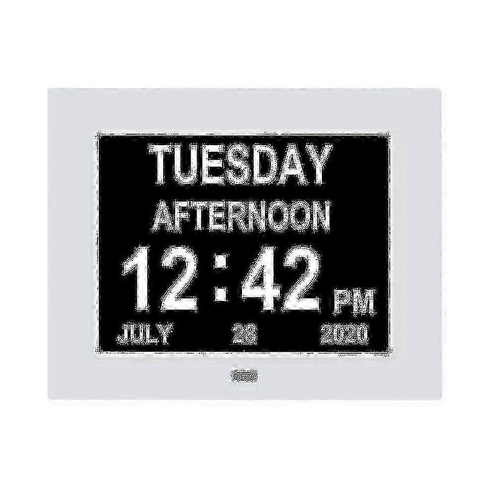 Kikidex (As Show, One Size) Digital Clock Calendar - Large Clear Display Of Unabbreviated Time And Date