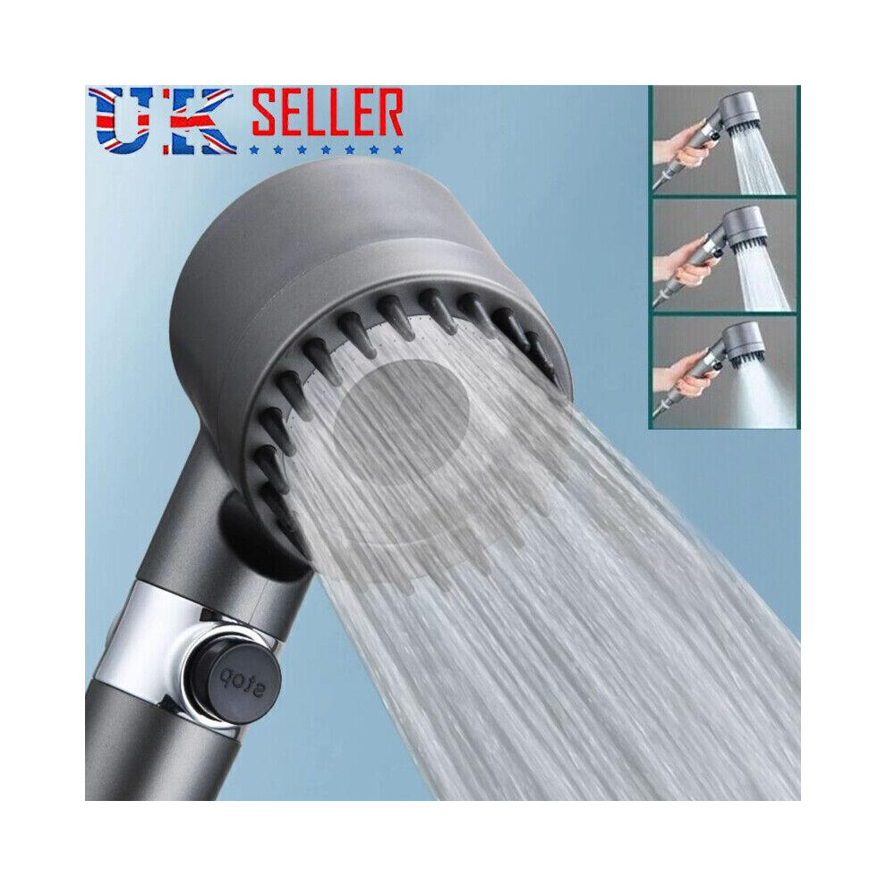 (1Pcs) Massage Shower Head High Pressure 3 Modes Water Saving Body Scalp With Filter Uk 5042208091195