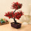 3Pcs Red Fake Bonsai Tree Plastic Simulation Plant for Table Decor 10