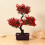 3Pcs Red Fake Bonsai Tree Plastic Simulation Plant for Table Decor 9