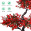 3Pcs Red Fake Bonsai Tree Plastic Simulation Plant for Table Decor 7