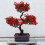 3Pcs Red Fake Bonsai Tree Plastic Simulation Plant for Table Decor 3