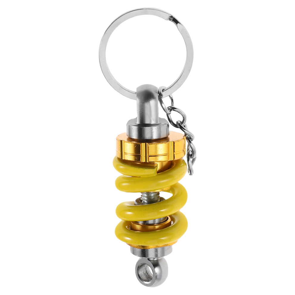 5Pcs Shock Absorber Keychain Motorcycle Pendant Aluminum Alloy Yellow 3022040540169