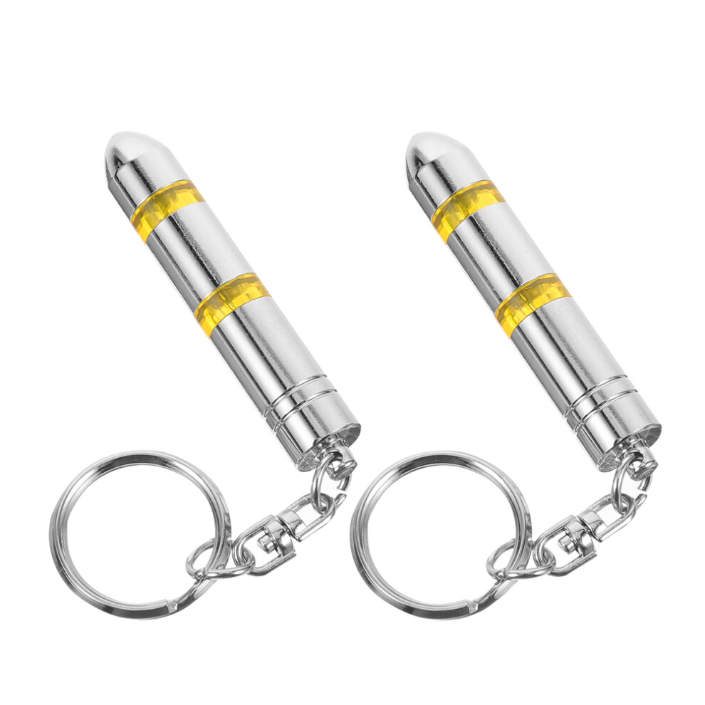 8Pcs Creative Metal Keyrings Anti Static Car Key Chain Yellow 3022040540077