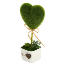 2Pcs Small Artificial Plants Heart Shaped Green Potted Decor for Home