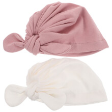 2Pcs Newborn Cotton Baby Beanie Caps Soft Headwrap Hats for Infants