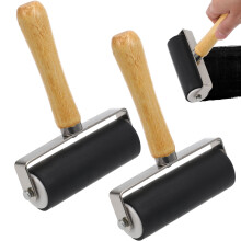 2 Stycken 10 Cm Gummirulle För Tryckkonst Svart