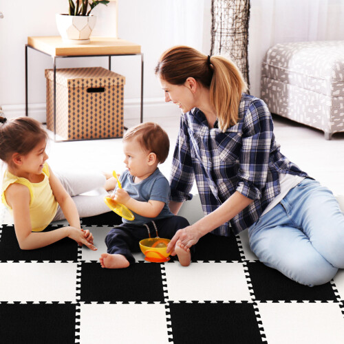20Pcs Plush Carpet Tiles Interlocking Soft Floor Mats Assorted Colors 2