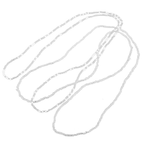 2St Bikinikedja Strandkedja Pärlor Dubbelsträng (Silver, )