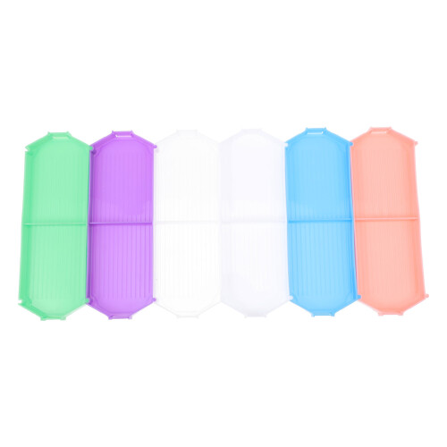 6Pcs Plast Sorteringsbrickor Stora Strass Brickor