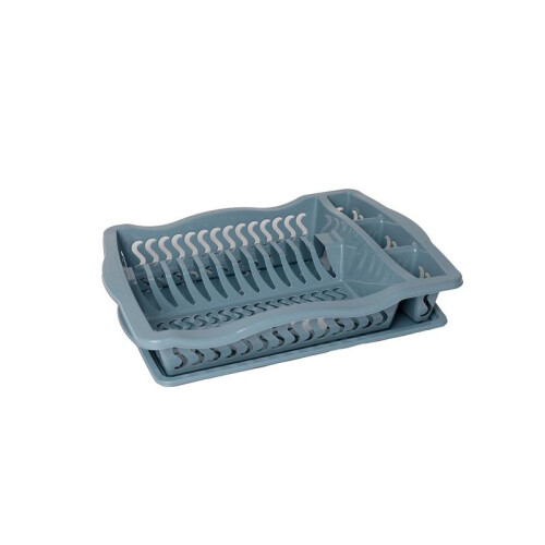 (Red) Plastic Dish Drainer Rack Tray Cutlery Plate Cup Holder 2