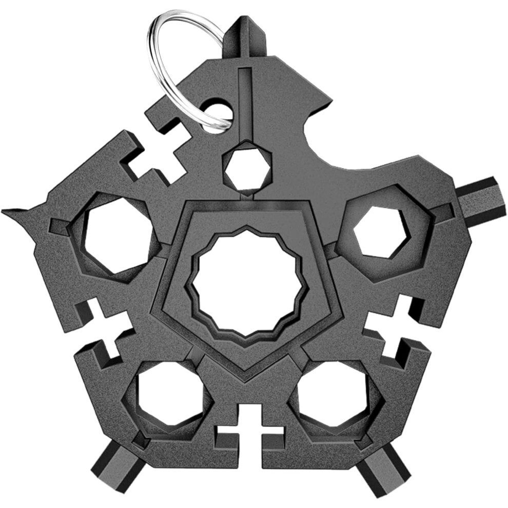 Snowflake 23-In-1 Multitool - Stainless Steel Pocket Tool With Keychain For Outdoor Camping Cycling And Travel Gadget Gifts For Men 5906792656508