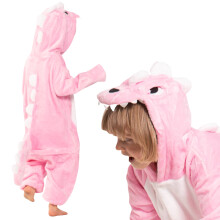 Pyjama pour enfants Kigurumi Combinaison Costume Dinosaure Rose 125-135