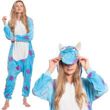 Pyjama Femme Combinaison Kigurumi Onesie Déguisement Sulivan Bleu 145-155 S