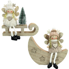 Zestaw Dekoracji Świątecznych Figurki Aniołów 2 szt 13.5 x 15 cm