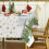 Nappe de Noël Blanche avec Sapins pour Noël Douce Durable 100x140cm 3