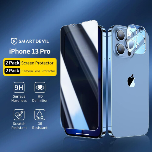 SMARTDEVIL Verre Trempé 9h Pour iPhone 13 Pro, 6,1 pouces Lot de 2 Pièces 1
