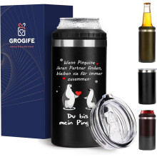 Grogife Taza Térmica 4en1, Regalo ideal para pareja, marido, 480ml