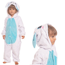 Pyjama enfant Kigurumi Onesie Costume Lapin Bleu 135-145