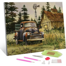 Peinture Diamant 5D Broderie Diamant Camion Marron 30x40 cm DIY